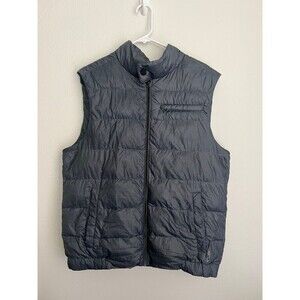 Tumi Pax Vest Puffer Blue Stone Mens L Full Zip Packable Down Quilted Insulated